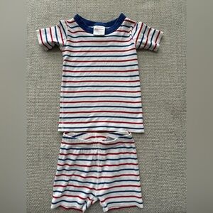 Hanna andersson 4 Striped Kids Pajamas Set - Red, Blue, and White